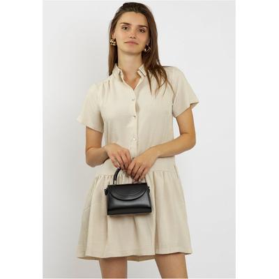 Jerseykleid FRESHLIONS "Corin", Damen, Gr. XS, EURO-Größen, beige, 100% Polyester, normal, ohne Ausschnitt, Kleider Jerseykleid, im kurzen Schnitt