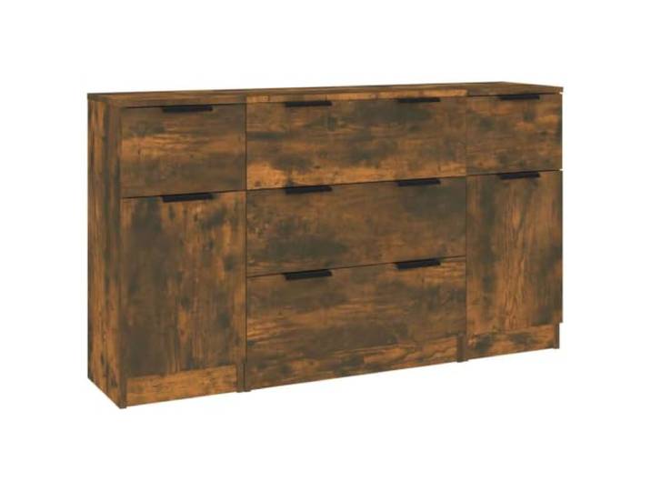 Kaorsrow 3-TLG. Sideboard-Set Räuchereiche Holzwerkstoff 60x30x70 cm Dreiteilige Kommode aus pflegeleichtem Holzwerkstoff in Räuchereiche-Optik für Flexibilität im Wohnzimmer und Flur.