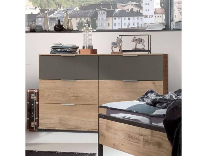 Sideboard Alwara Eiche Dekor mit Schubladen