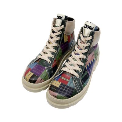 Winterboots DOGO "Adriana Rain Waters My Soul Damen Stiefeletten, Adriana Brick In", Damen, Gr. 38, Normalschaft, gelb, Lederimitat, Schuhe Winterboots, Handgefertigt