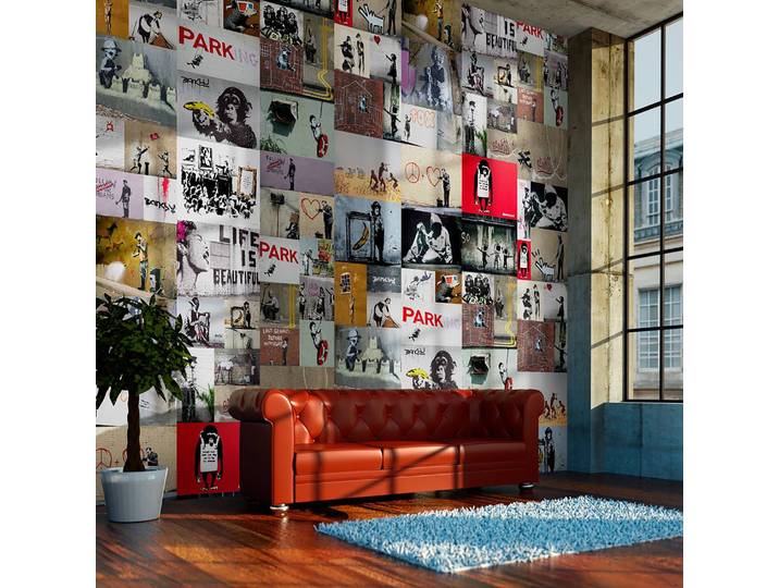 Papier peint en intissé Banksy a Collage 50 x 1000cm