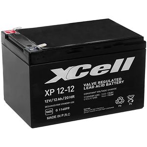 XCell AGM-Batterie XP12-12, 12 V, 12 Ah, Faston 6,3 mm Anschluss, mit VdS-Zulassung