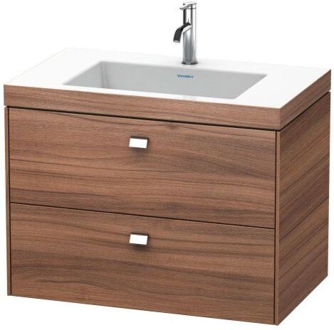 Duravit Brioso c-bonded Waschtisch mit Unterbau BR4606N1079 80x48, Nussbaum Natur/Chrom, o. Hahnl.