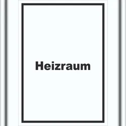 HB-Druck Heizraum Schild mit Text Heizung Wärme hochkant A0 (841x1189mm)