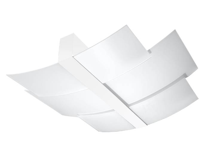 Plafonnier CELIA blanc 3xE27 15W acier/verre 7x53x61cm Sollux Lighting