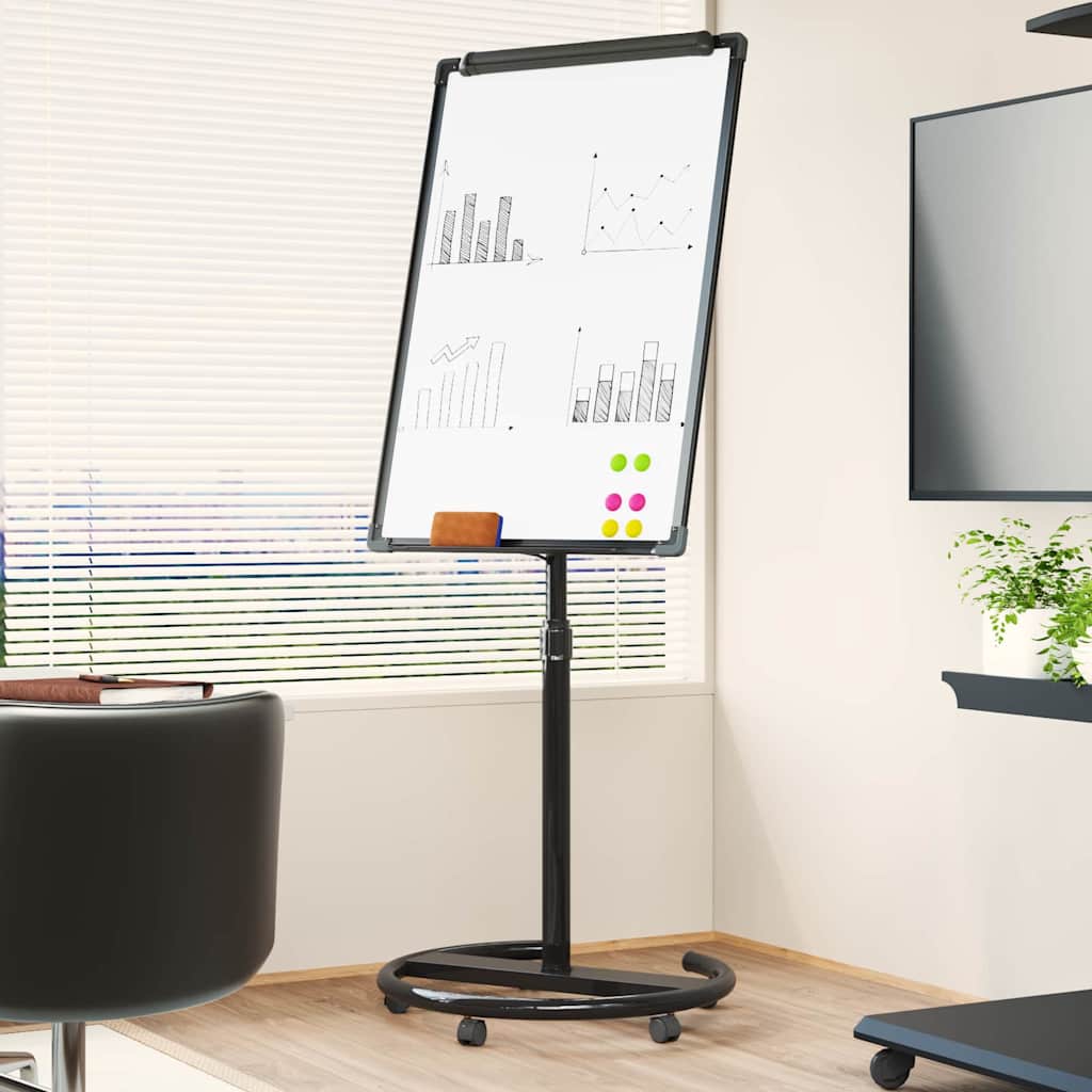 vidaXL Tableau blanc magnétique Noir et Blanc 62 x 62,5 x 197 cm EPS