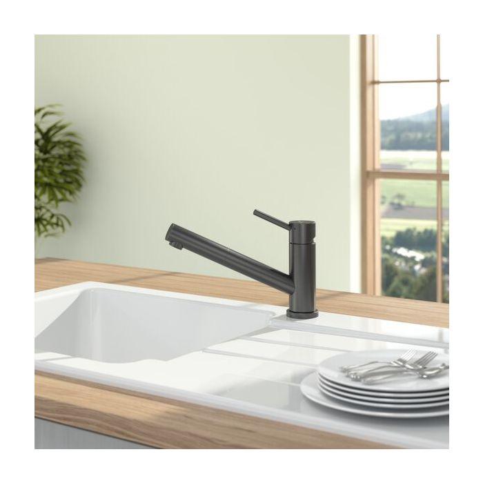 Villeroy und Boch Como Window Küchenarmatur 92580005 8,6 l/min, umlegbar, ausziehbar, Edelstahl anthracite