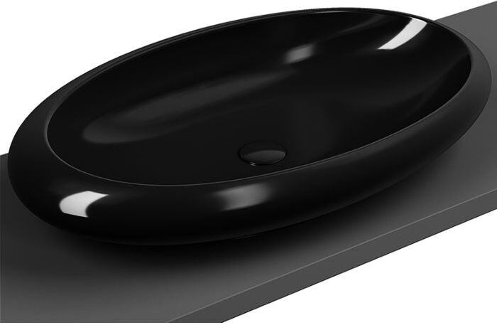 Vitra Istanbul Aufsatzschale 4446B470-0016 schwarz VC, 85,5x51cm, ohne Hahnlochbank/ohne Überlaufloch
