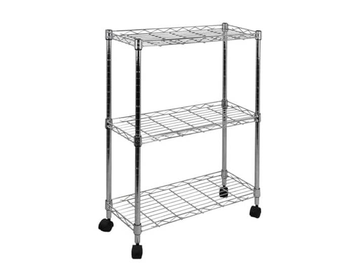 XXAD553TY Essen Allzweckwagen mit 3 Etagen und Regalen, Chrom Servierwagen mit abnehmbarem Tablett, rollender Küchen-Barwagen