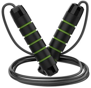 Uplift Picks Adjustable Jump Rope Steel Wire Speed Skipping Fitness Workout Rope green