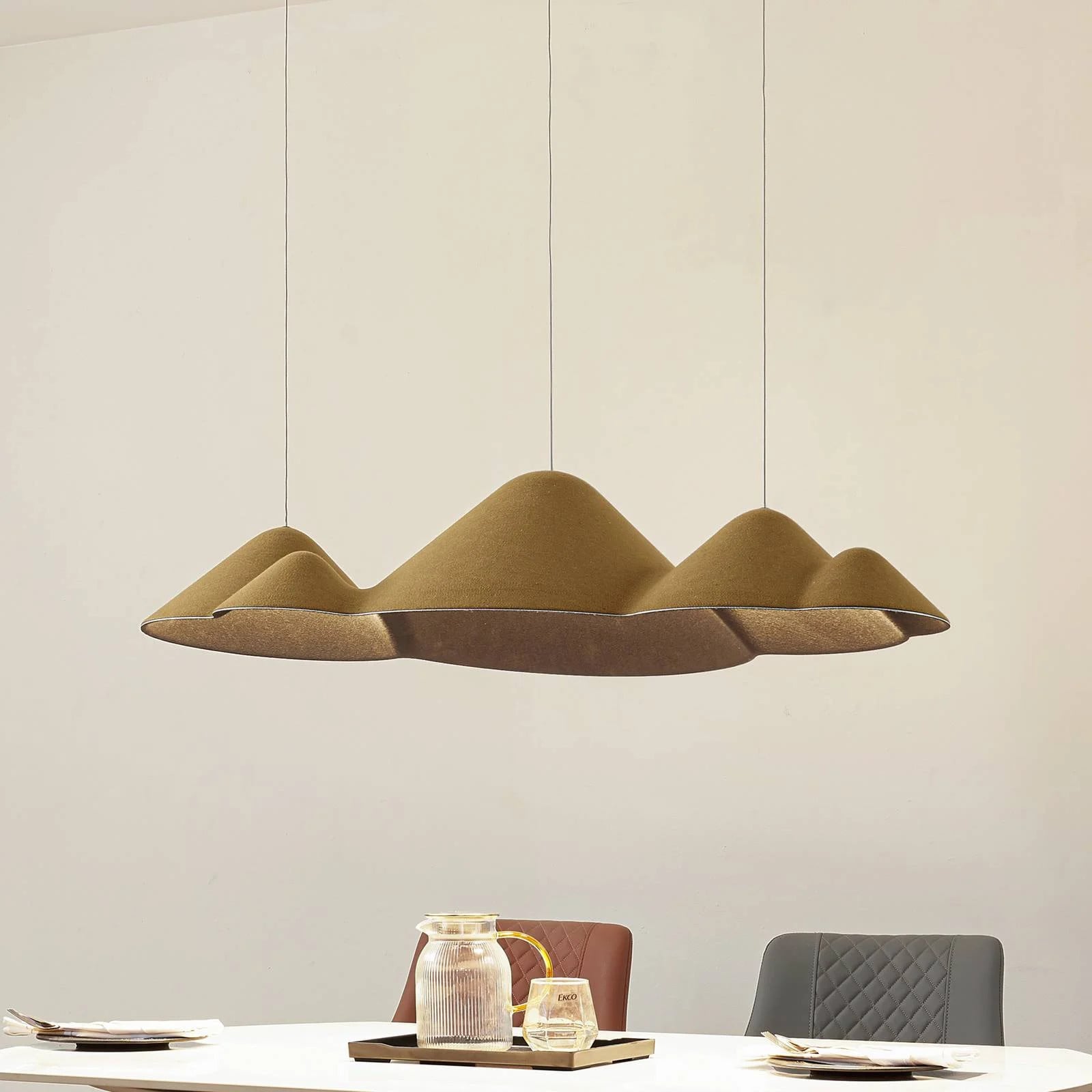 Lucande Beutlin LED Hanglamp - Groen - Modern - Textiel en Metaal
