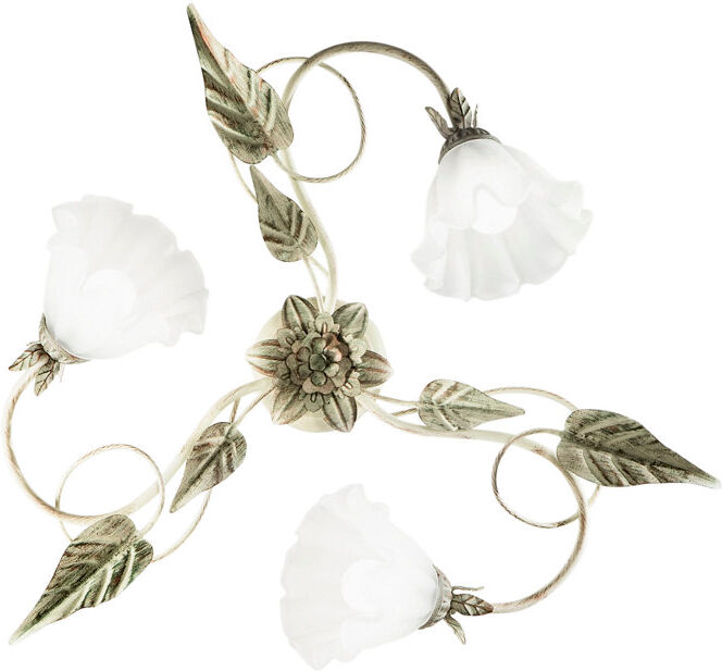 Ebern Designs Glass Flush Mount White 20cm H X 68cm W X 68cm D