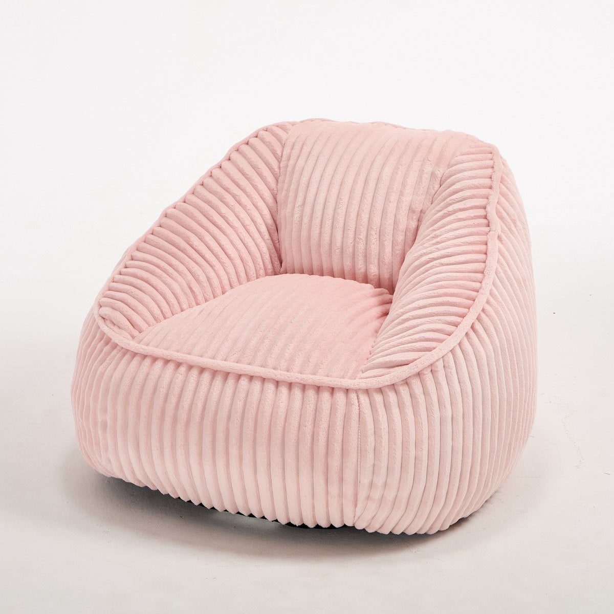 Ropilly Zitzak met traagschuim - Roze chenille lounge stoel - B/D/H: 98 x 92 x 73 cm