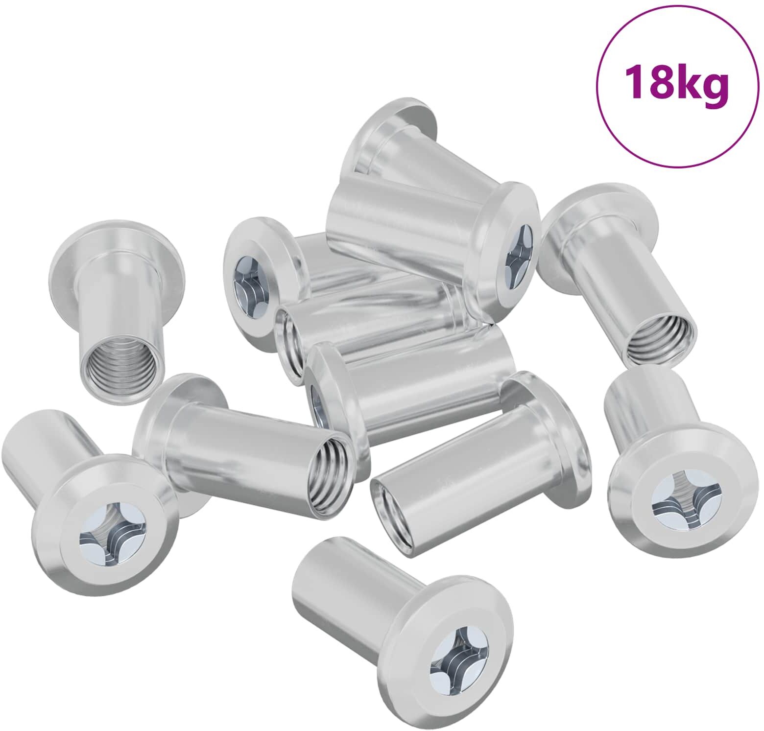 vidaXL Ecrou de verrouillage 3673 pièces Nickel Acier