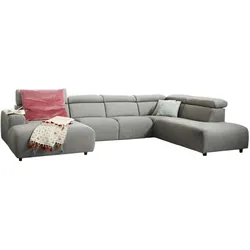 WOHNLANDSCHAFT RISO Grau Webstoff