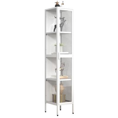 Standvitrine VCM "Stahl Glas Vitrine Schaukasten Floka XL", weiß, B:30cm T:35cm, Obermaterial: 100% Metall MT., Schränke, Standvitrine
