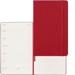 Moleskine Buchkalender 927951, Large, rot ,englisch, Jahr 2027, A5, Notizkalender, 1 Woche = 2 Seiten