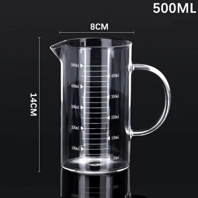 Inspired Finds Glass Measuring Cup With Handle High Borosilicate Kitchen Measuring Jug For Baking Coffee And Milk 16.91 Fl Oz