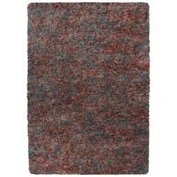 Carpetsale24 Hochflor Teppich 60x110 cm Terrakotta – Shaggy, Meliert, Flauschig & Pflegeleicht, Jute-Rücken – Ideal für Flur, Eingangsbereich