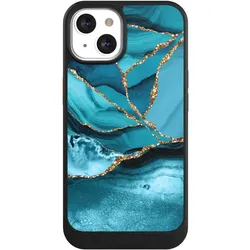 Nivocase Hülle für Apple iPhone 13 Handyhülle NIVOcore Case Schwarz Edelstein Glitzer Look Marmor (Apple iPhone 13), Smartphone Hülle, Schwarz
