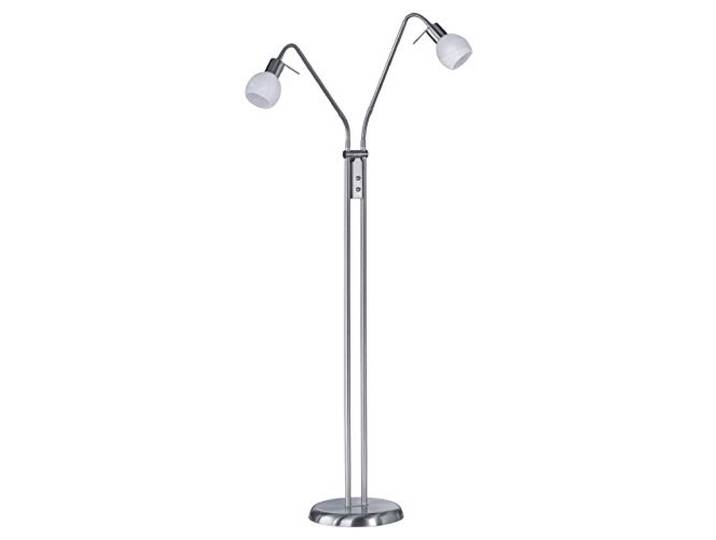 Reality Leuchten R40172007 Lampe sur Pied\, Métal\, Nickel Matt/Alabasterfarbig Weiß