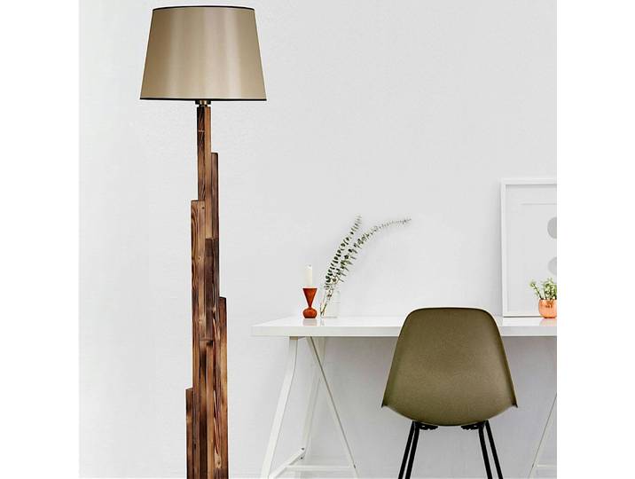 Lampadaire de salon en bois sculpté ANZIO - Beige