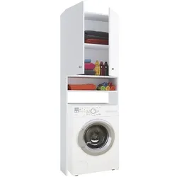 VCM Morgenthaler Waschmaschinenschrank weiß, 70x182x27 cm