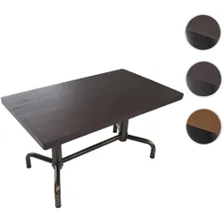 Esszimmertisch HWC-P31, Tisch Esszimmertisch, Industrial Holz 140x80cm ~ dunkel, bronze Gestell