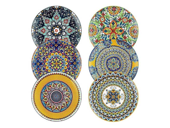 LuxusKollektion Speiseteller Speiseteller Porzellan bunt 27cm Dessertteller 6tlg Set Bohemian Style, (6 St)