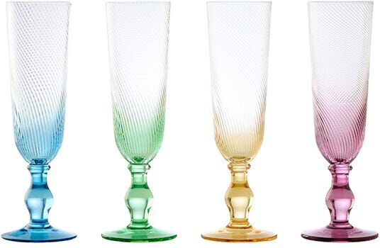 Anton Studios Anton Studio Designs Swirl Set Of 4 Champagne Flutes