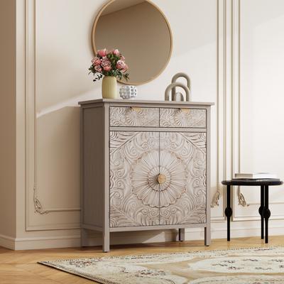 Ostweer Unique Accent Cabinet Storage Cabinet with Drawer & Doors, Sideboard Coffee Cabinet Entryway Cabinet