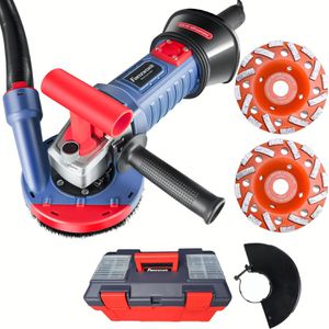 FANZWORK Betonschleifer HG0007-2, 125 mm, 1500 Watt, mit 2 Diamantschleiftöpfen