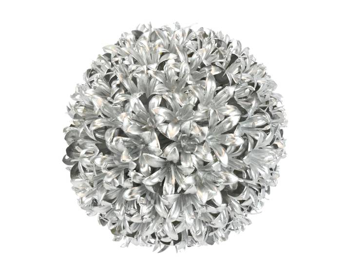 Kunstpflanze I.GE.A. Deko-Kugel Buchskugel , silber, B:12cm H:12cm L:12cm, Kunststoff, Kunstpflanzen, Kunstpflanze, Künstliche Kugel Tischdeko Hochzeitsdeko Weihnachtsdeko Adventsdeko