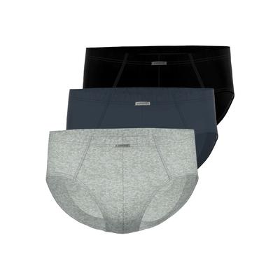 Slip AMMANN "3er Pack Sport Slip Day Modern / Close to you", Herren, Gr. 7, 3 Stk., bunt (nightblau, schwarz, cloud melange), Single-Jersey, , figurbetont, Unterhosen Slip
