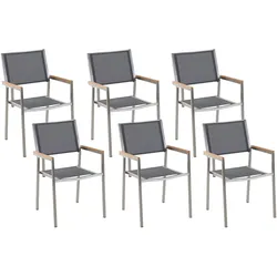 GARTENSTUHL 6er-Set grau Edelstahl Grosseto