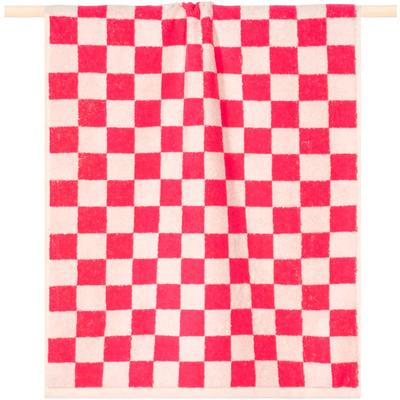 Duschtuch PAD "CHESS, 70x140 cm", pink, B:70cm L:140cm, Frottee, Frottee, Handtücher, Made in Europe, 100% Baumwolle, modernes Karo Design