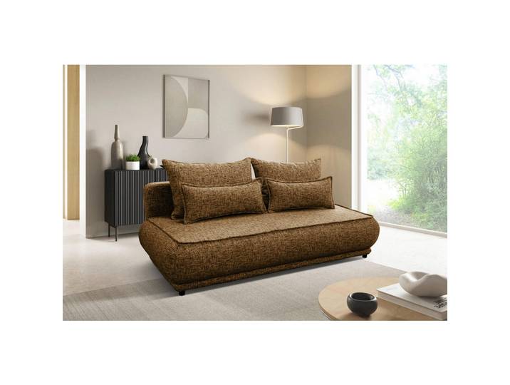 Mid.you Schlafsofa Paros, Braun, Kunststoff, 2-Sitzer, Füllung: Schaumstoff, 214x96x105 cm, Made in EU, Bettkasten erhältlich, Bettfunktion erhältlich, Wohnzimmer, Sofas & Couches, Schlafsofas, Schlafsofas mit Bettkasten