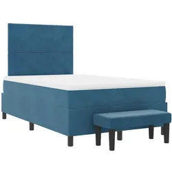 vidaXL Boxspringbett mit Kopfteil Dunkelblau 190 x 120 cm Samt
