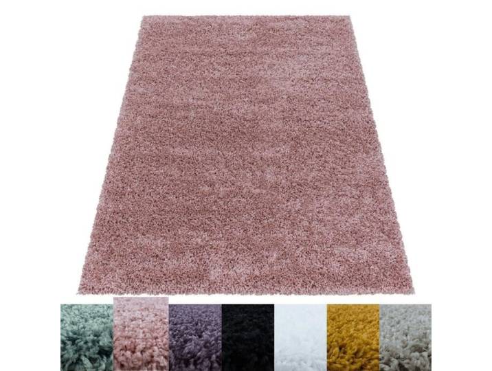 Tapis de salon CARPETTEX - poil long uni - Rose - 140 x 200 cm