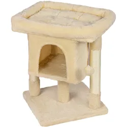 Relaxdays Kratzbaum (60 cm, Beige), Katzenbaum