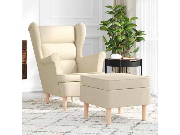 Promo 2026  Fauteuil avec repose-pied 74x84x100 cm - Fauteuil TV/Chaise de sofa Crème Tissu 9764