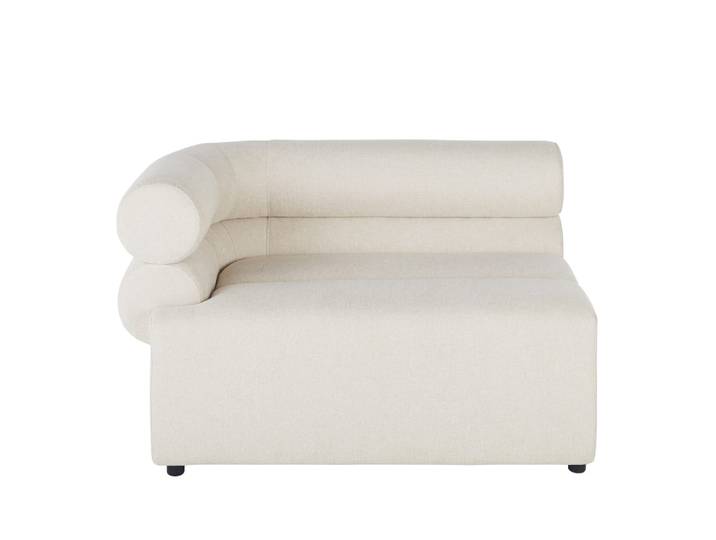 Eckelement für modulares Sofa für gewerbliche Nutzung mit recyceltem, beigefarbenem Stoffbezug