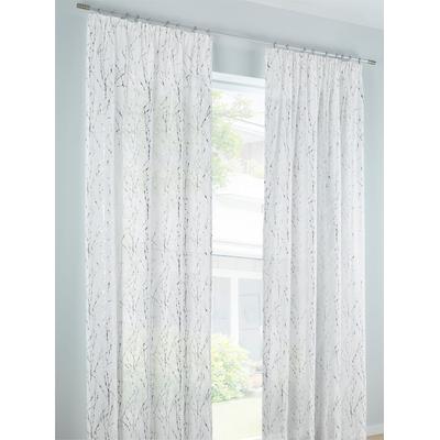 Gardine HEINE HOME Gr. 4, silber (silberfarben), B:140cm H:245cm, Polyester, Gardinen, Gardine