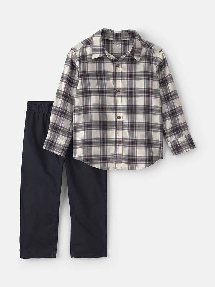 carter's 2tlg. Outfit in Anthrazit/ Beige - 104