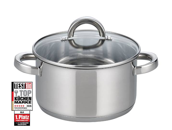 Fleischtopf ELO BASIC Opal , silber (edelstahlfarben), Ø:20cm, Töpfe, Fleischtopf, Induktion