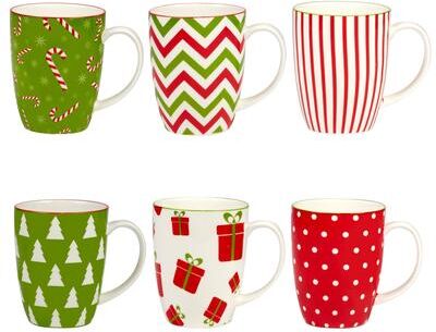 Certified International Holiday Fun 14 oz. Mugs, Set of 6 Assorted Designs