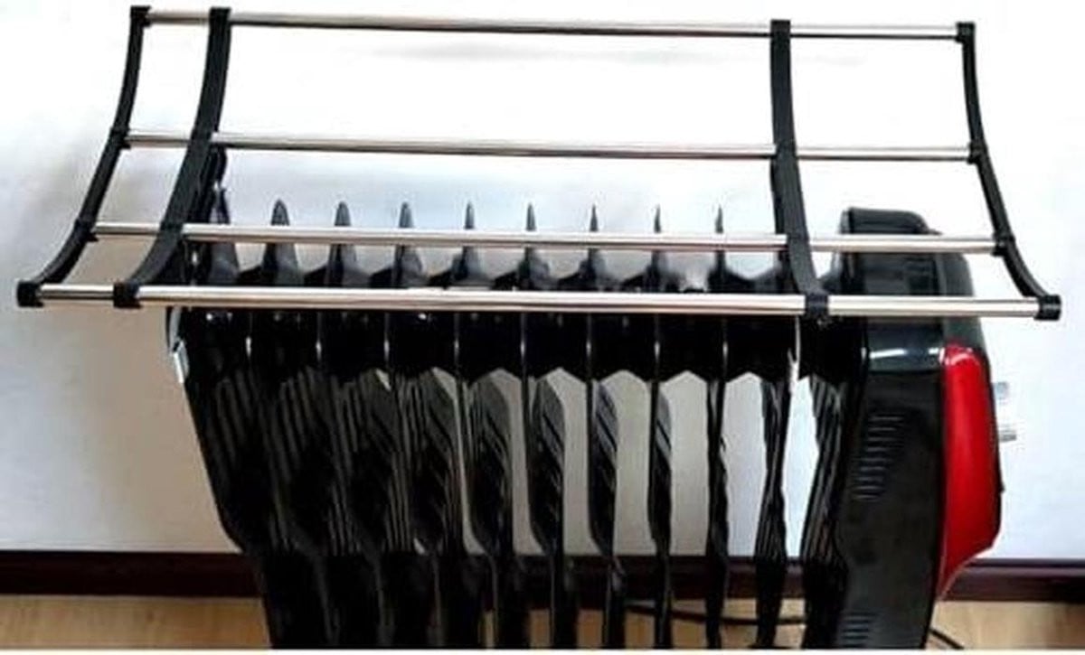 Wit Olie Radiator Droogrek voor Kleding met Verstelbare Compatibiliteit (13-24 inch)