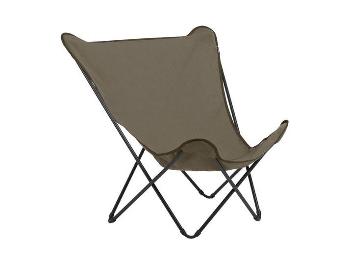Lafuma Mobilier Fauteuil papillon grande largeur - POP UP XL Marron Gres, Made in France