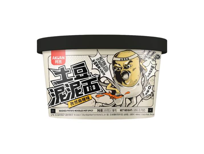 Akuan Gemengde noedels met aardappelpuree - komijn- &amp; mala-smaak 105 g (kom)