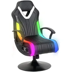 X Rocker Fury 2.1 RGB, Gaming Stuhl, Schwarz, Weiss